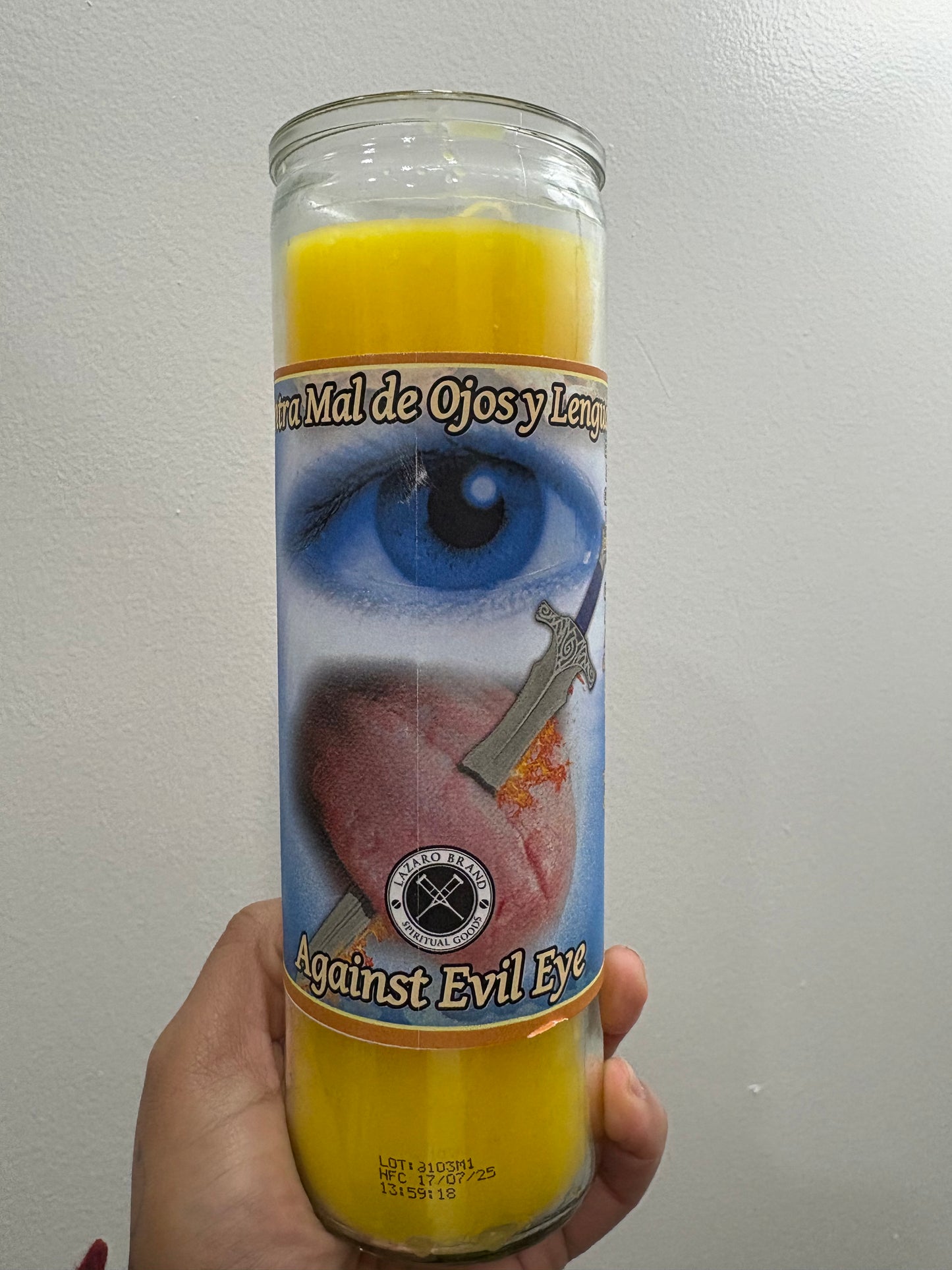 Against Evil Eye Yellow Candle – Mal de Ojos y Lengua