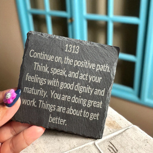 1313 Angel Number Slate/Coaster– Positivity & Growth