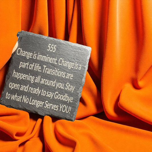 555 Angel Number Slate/Coaster – Change & Transformation