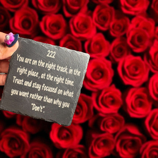 222 Angel Number Slate/ Coaster– Alignment & Balance