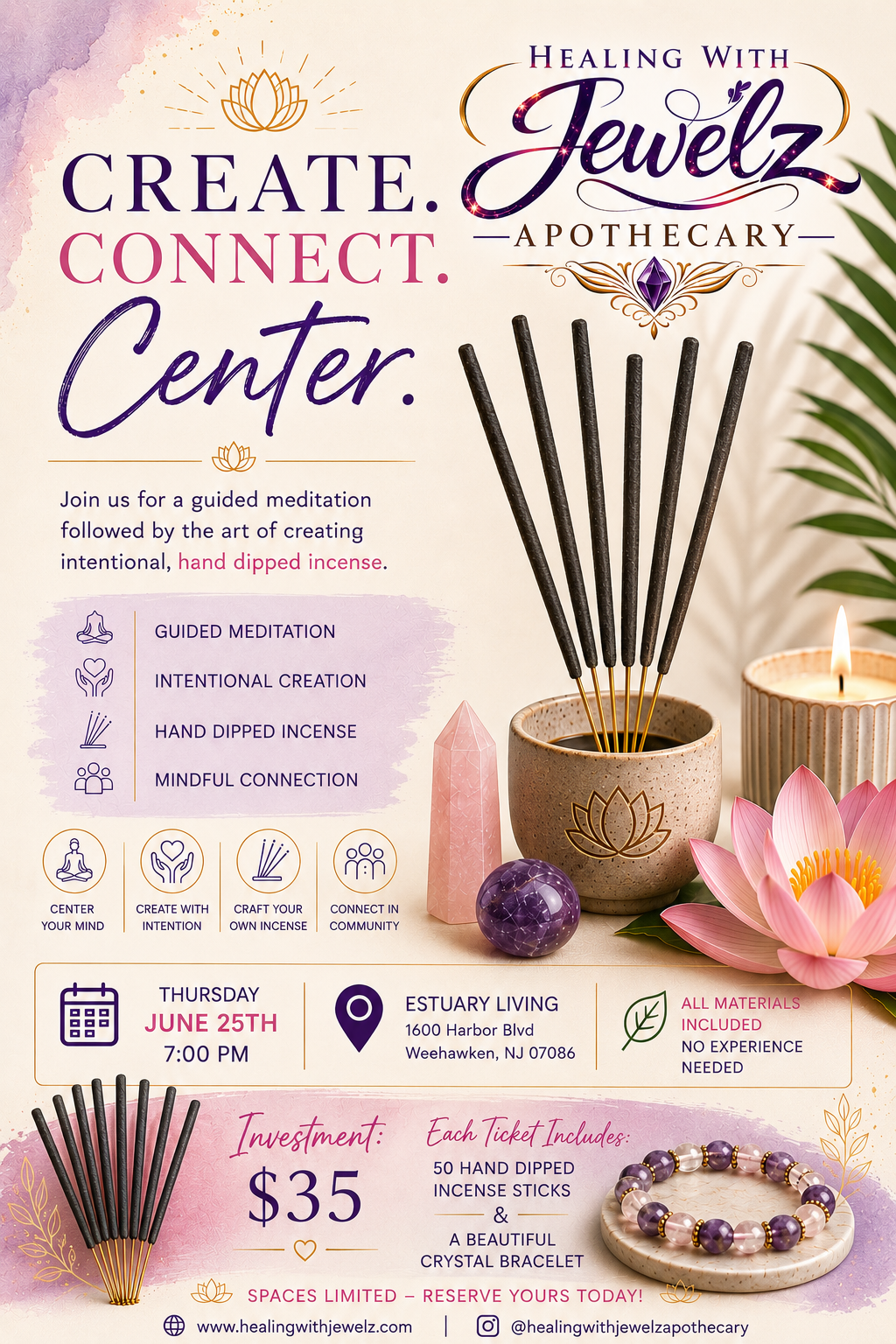Create. Connect. Center. Incense Workshop NJ