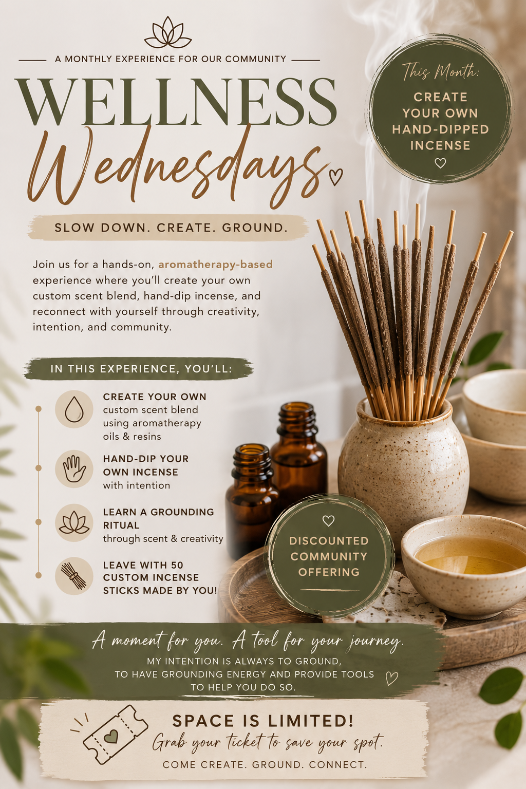 Wellness Wednesdays: Hand-Dipped Incense Experience 🌿🕯️ May 20th