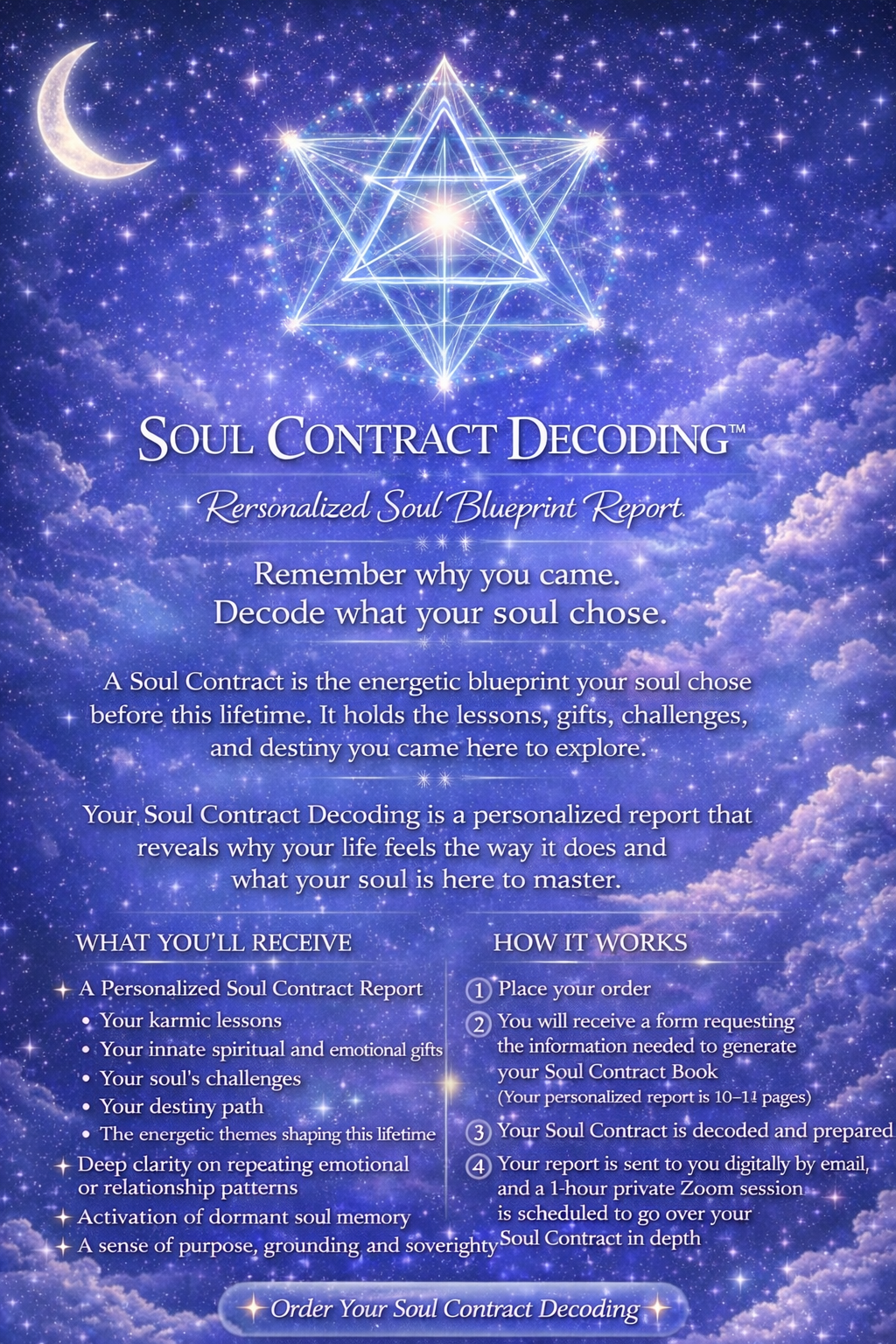Soul Contract Decoding - Personalized Soul Blueprint Report