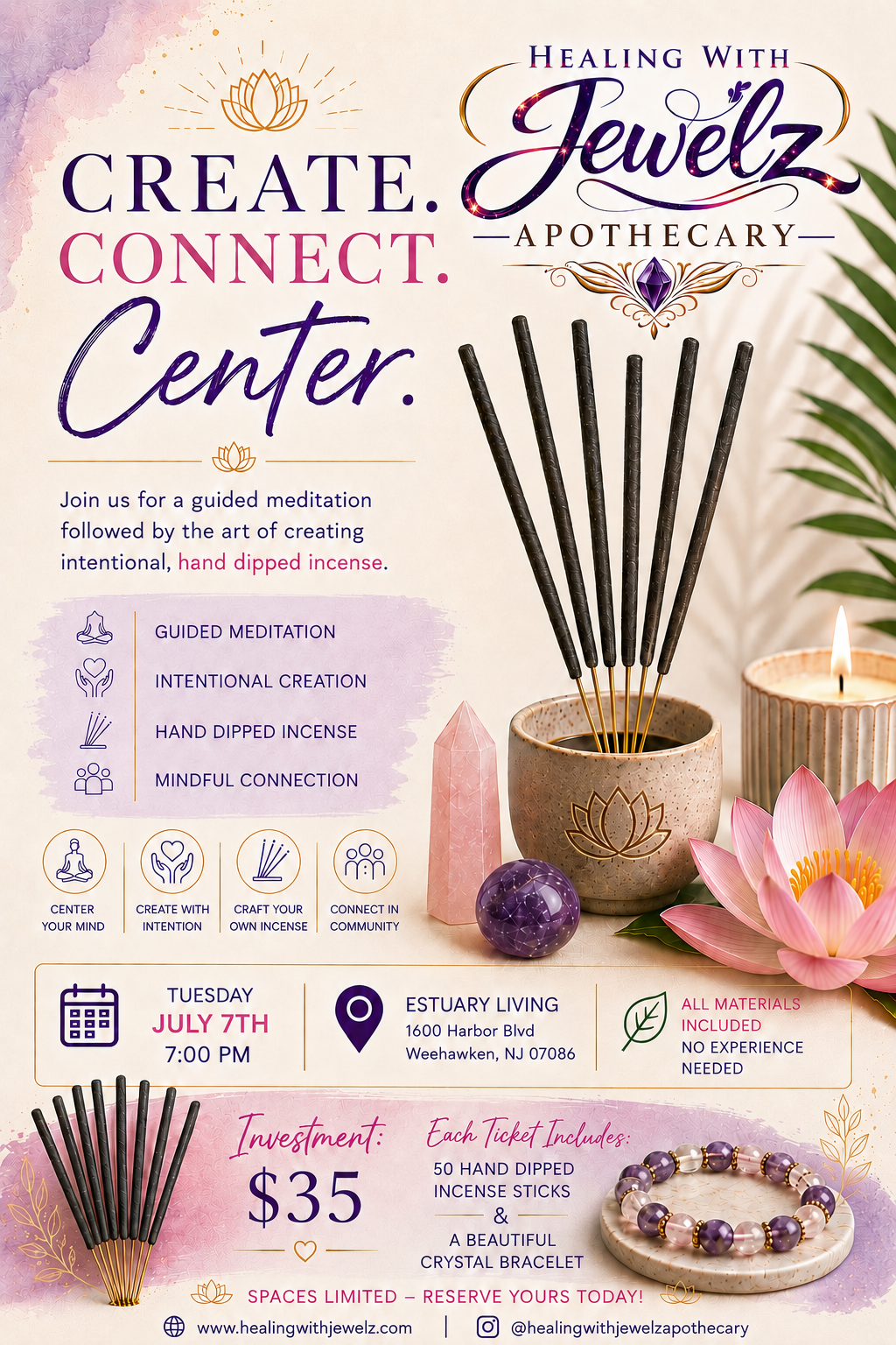 Create. Connect. Center. Incense Workshop NJ