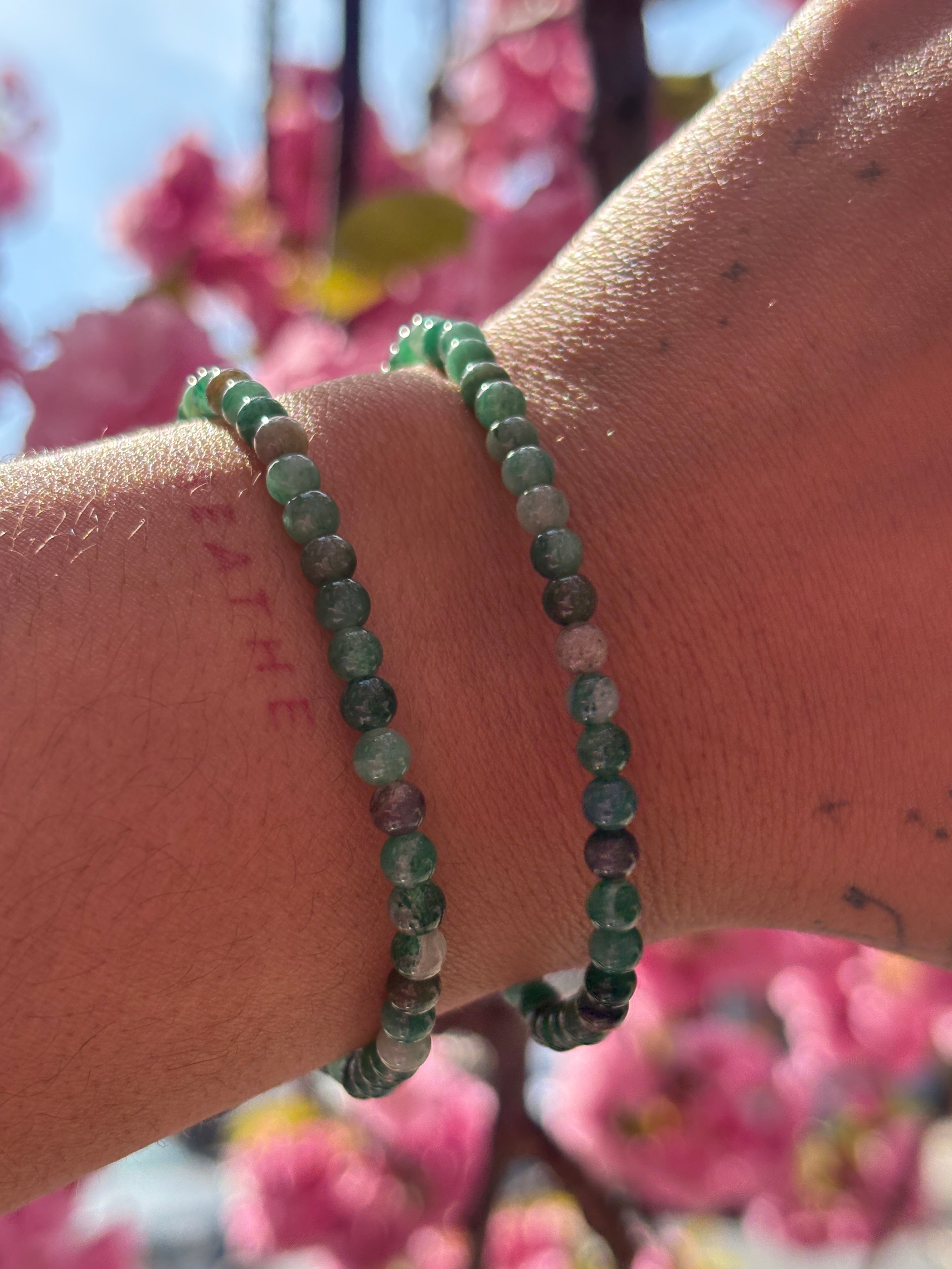 Moss Agate 4MM Bracelet