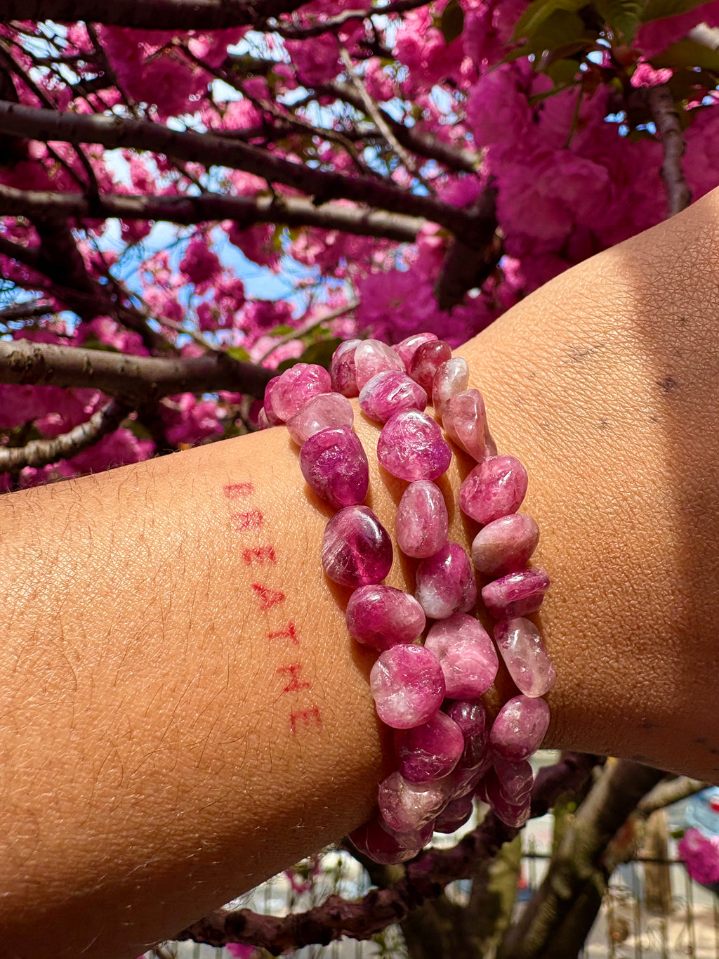 Pink Tourmaline Chip bracelet