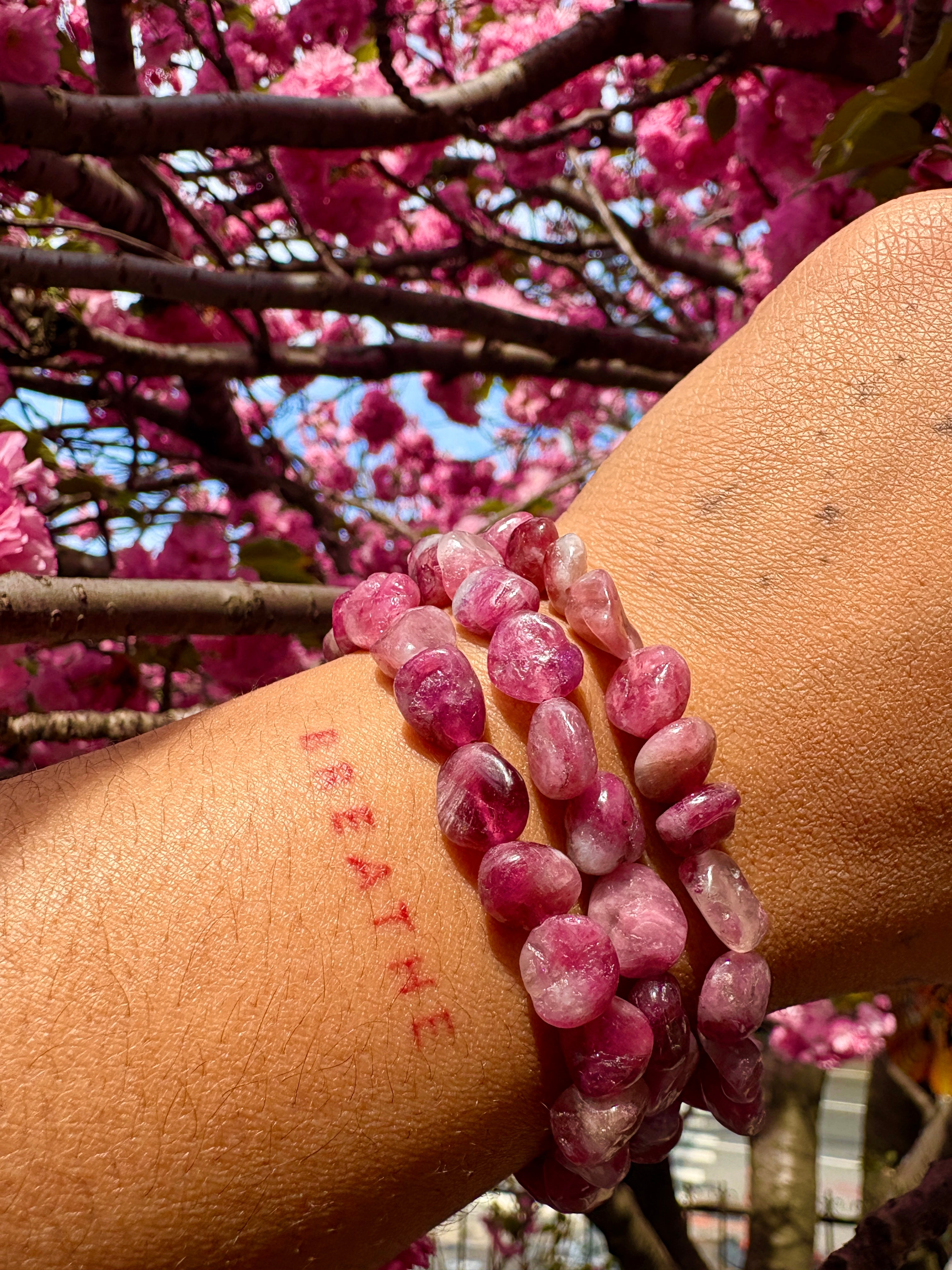Pink Tourmaline Chip bracelet