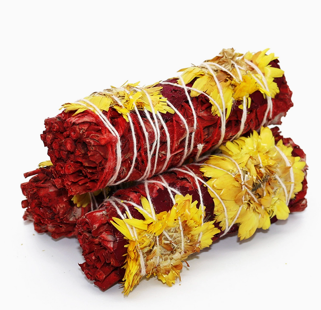 'Red Romance' Dragon's Blood Sage Smudge Stick (4 in.)