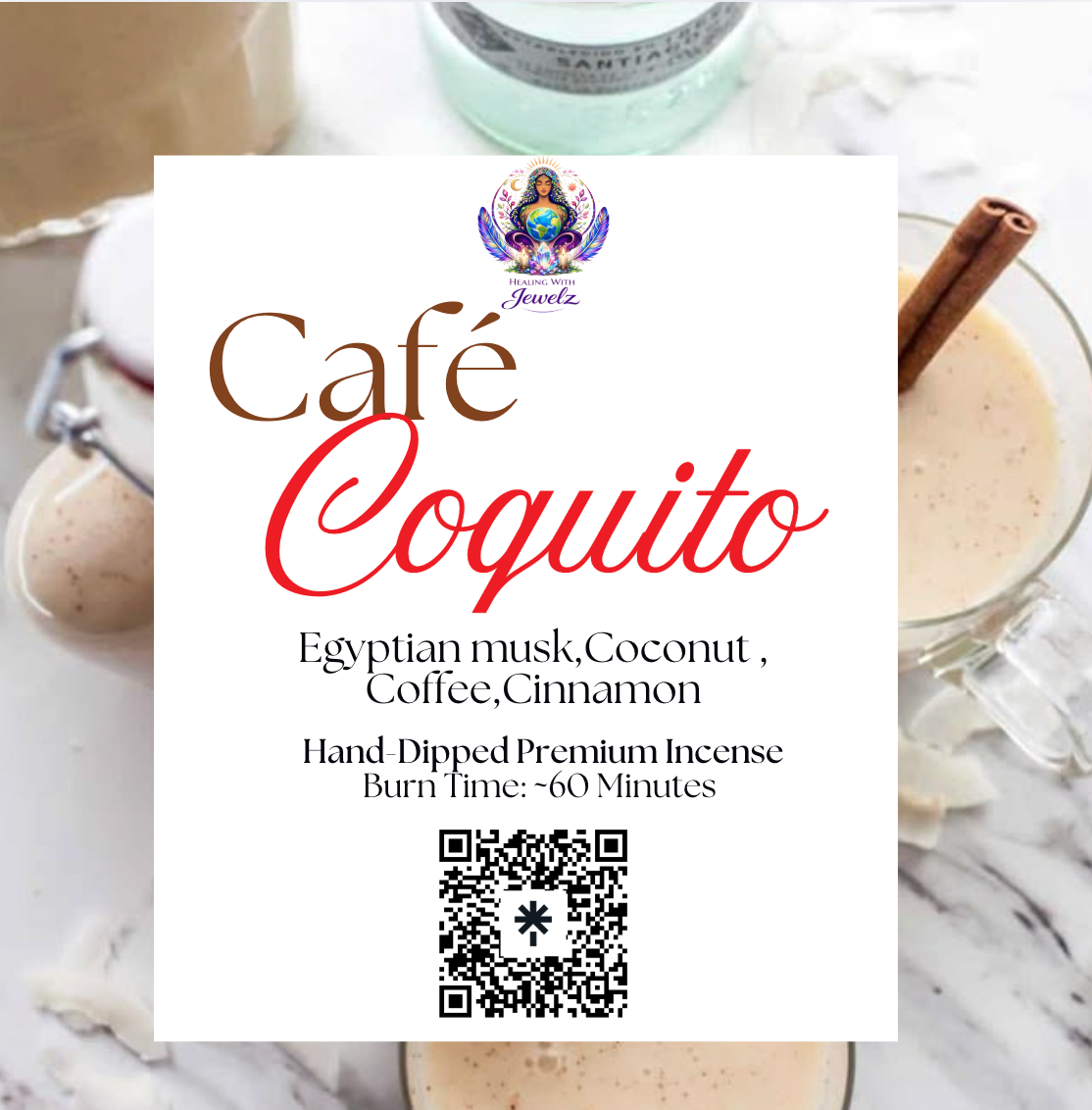 Café Coquito — Hand-Dipped Premium Incense 5 sticks
