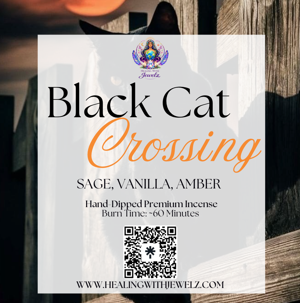Black Cat Crossing — Hand-Dipped Premium Incense 20 sticks