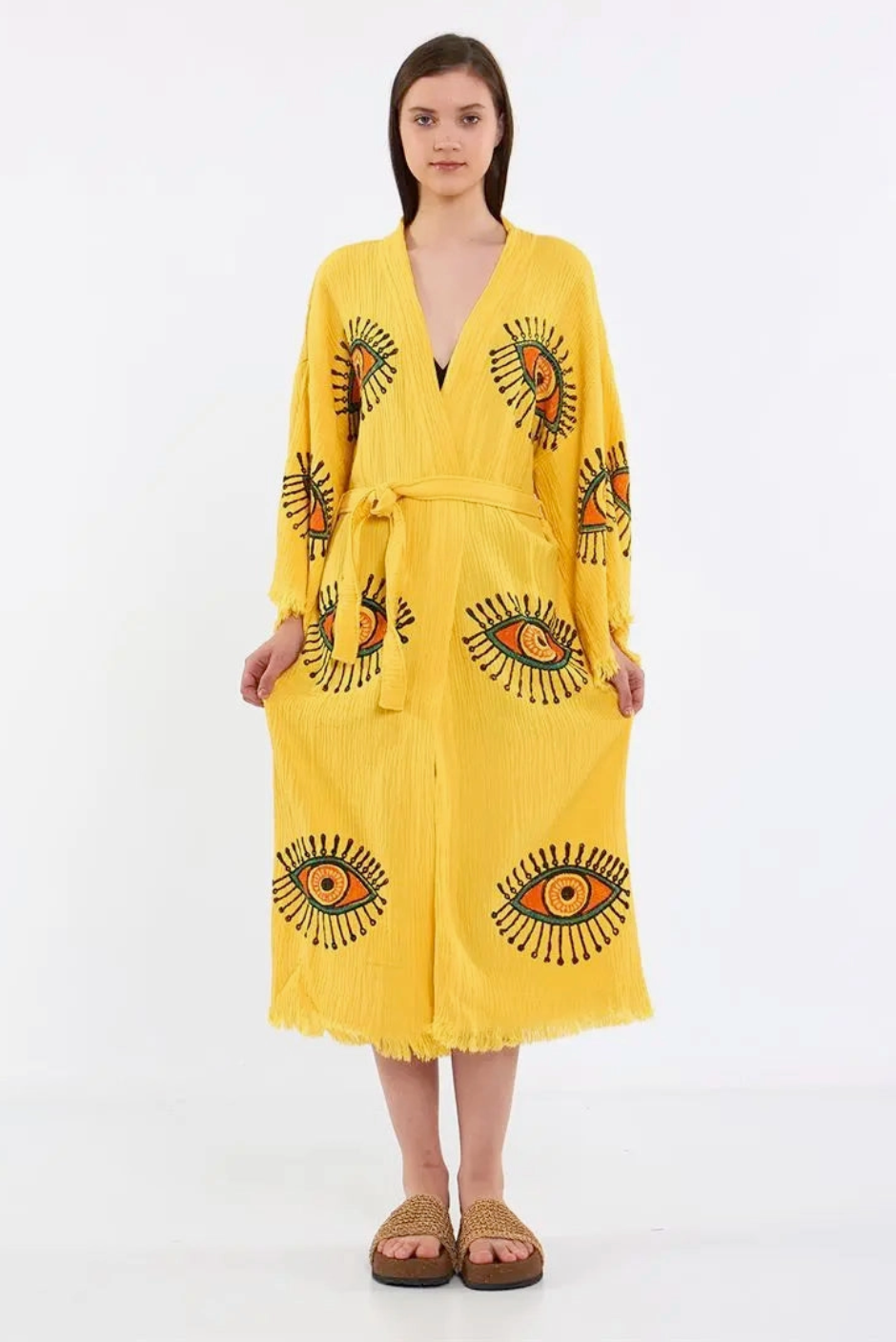 Evil Eye Kimono %100 Cotton Boho Kaftan/Kimono/Bathrobe