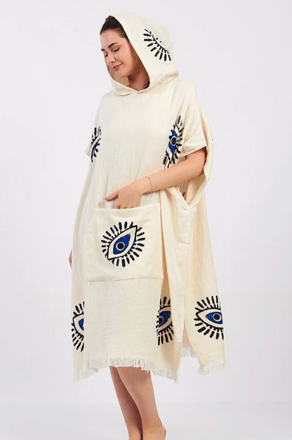 Evil Eye Kimono %100 Cotton Boho Kaftan/Kimono/Bathrobe