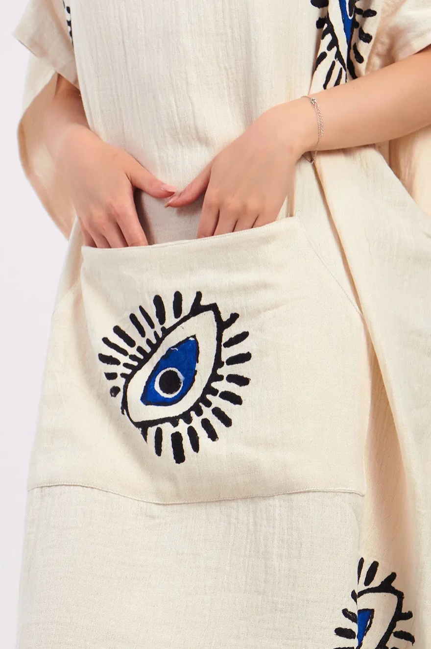 Evil Eye Kimono %100 Cotton Boho Kaftan/Kimono/Bathrobe