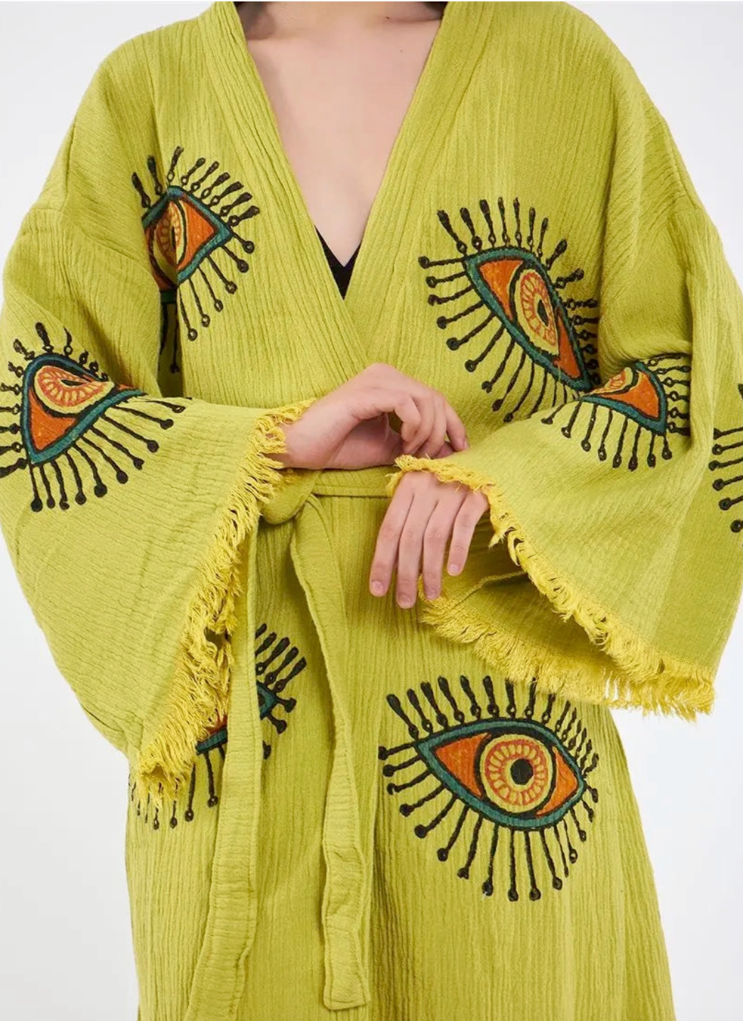 Evil Eye Kimono %100 Cotton Boho Kaftan/Kimono/Bathrobe