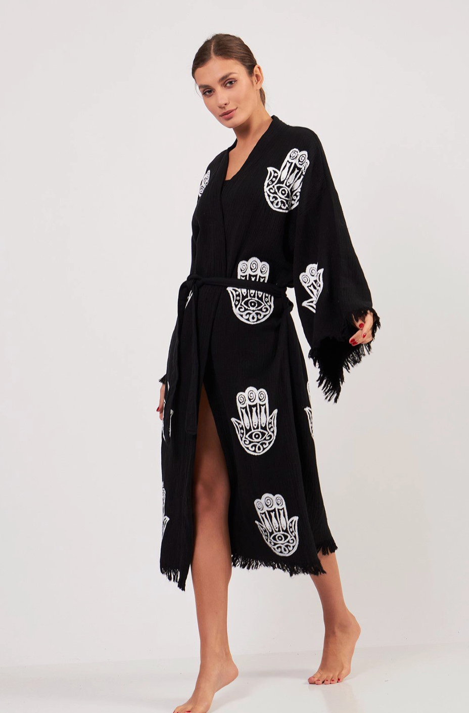 Evil Eye Kimono %100 Cotton Boho Kaftan/Kimono/Bathrobe