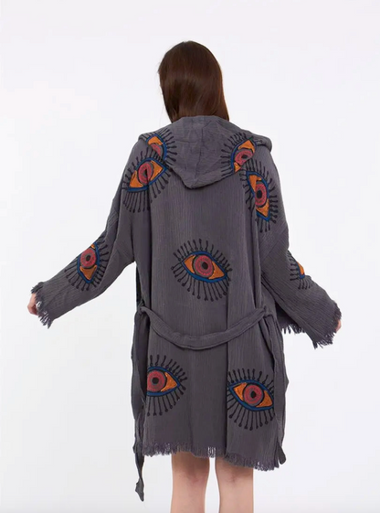 Evil Eye Kimono %100 Cotton Boho Kaftan/Kimono/Bathrobe