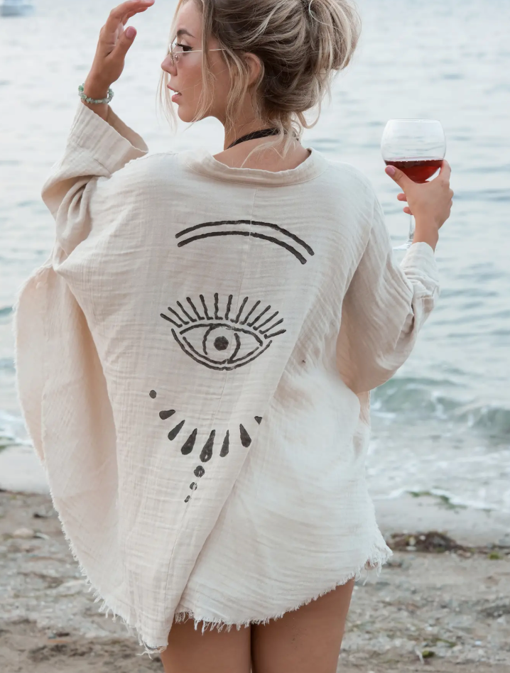 Evil Eye Kimono Robe / Poncho