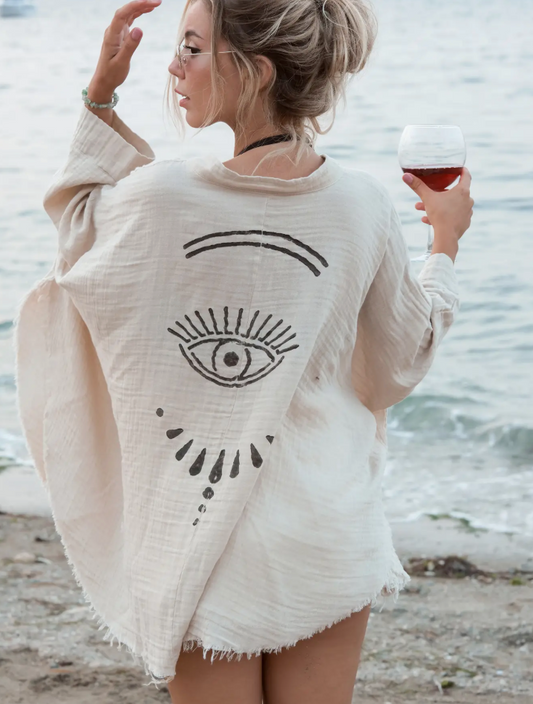 Evil Eye Kimono Robe / Poncho