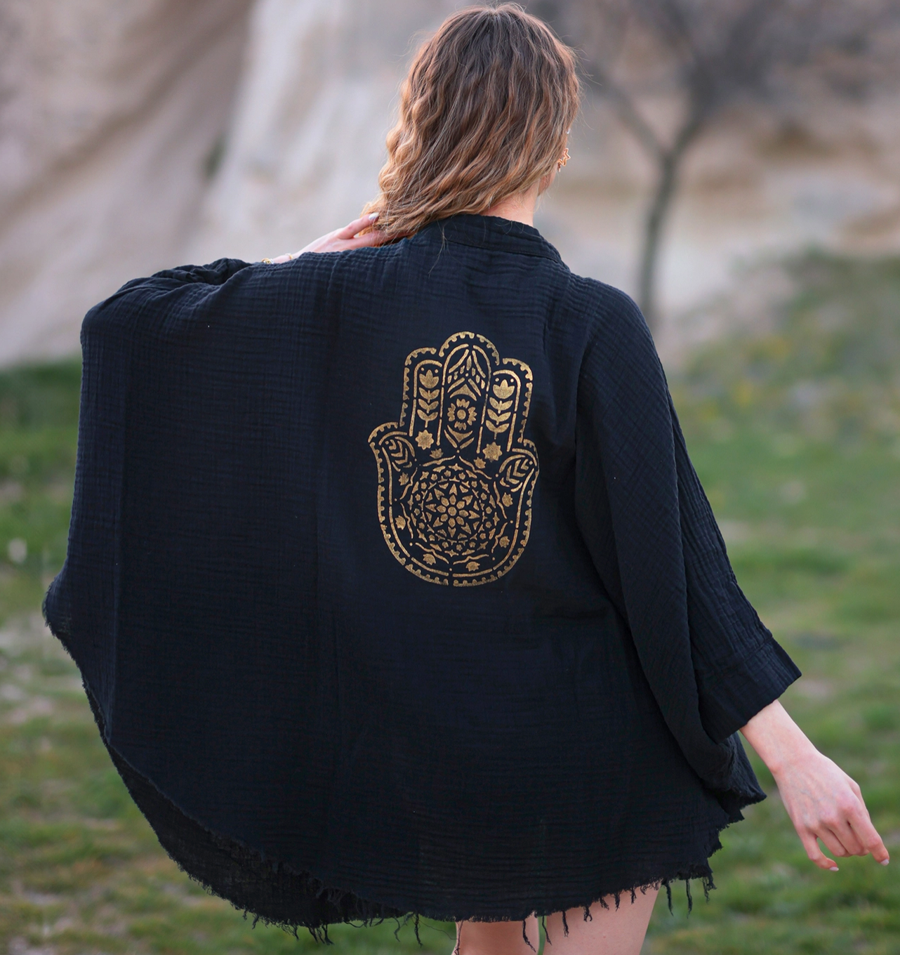 Hamsa Hand Kimono Robe / Poncho