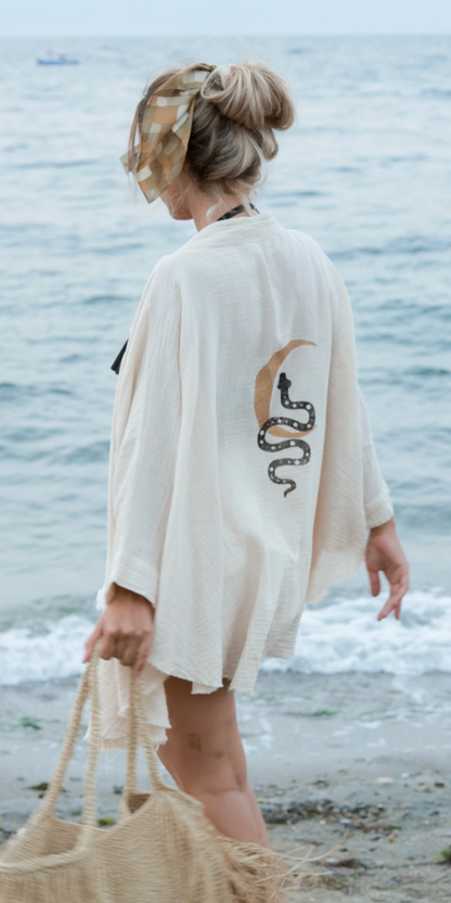 Snake & Moon Kimono Robe / Poncho
