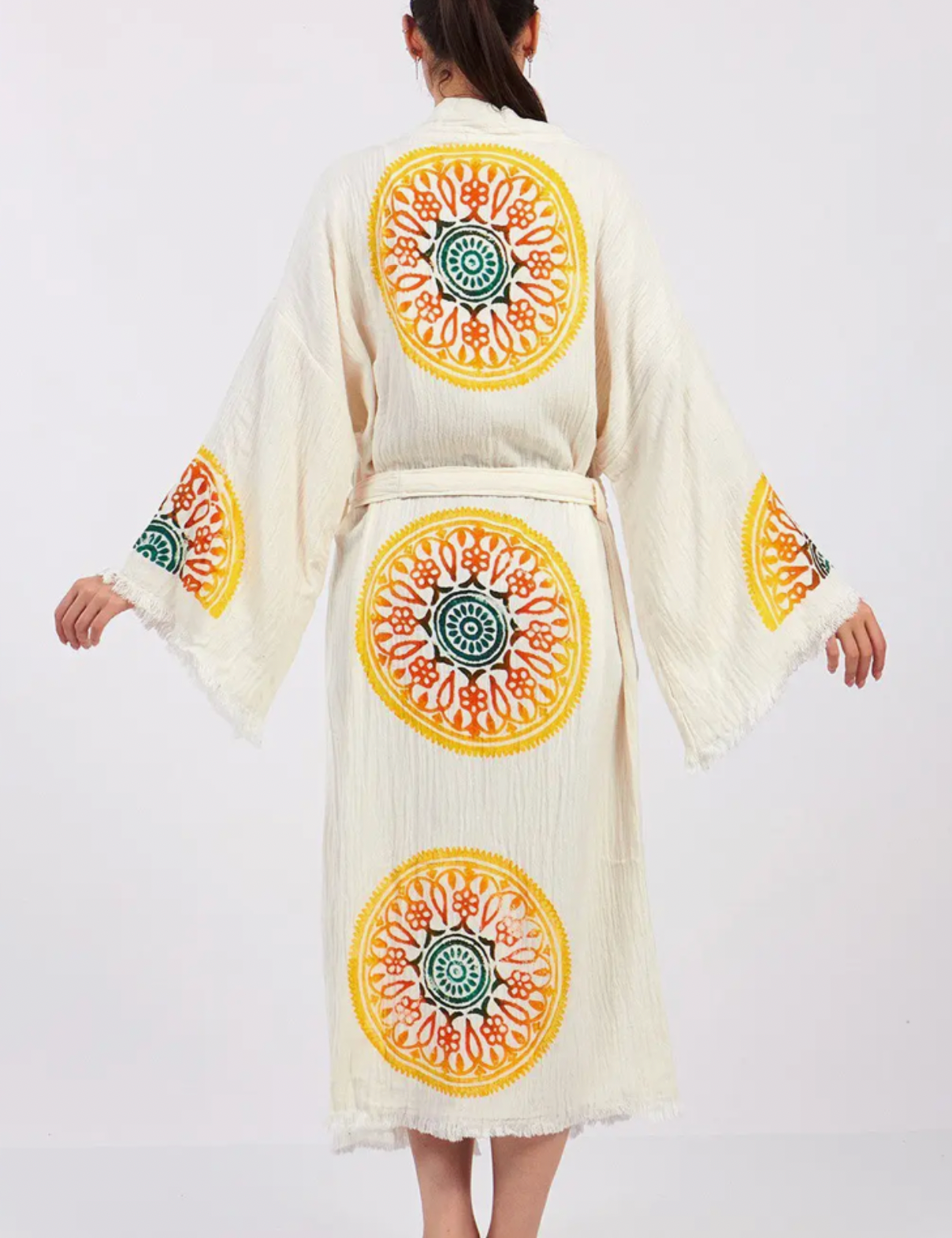 Vibrant Circle Kimono %100 Cotton Boho Kaftan/Kimono/Bathrobe