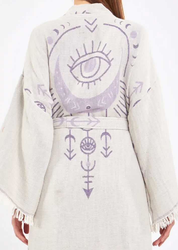 Evil Eye Kimono %100 Cotton Boho Kaftan/Kimono/Bathrobe