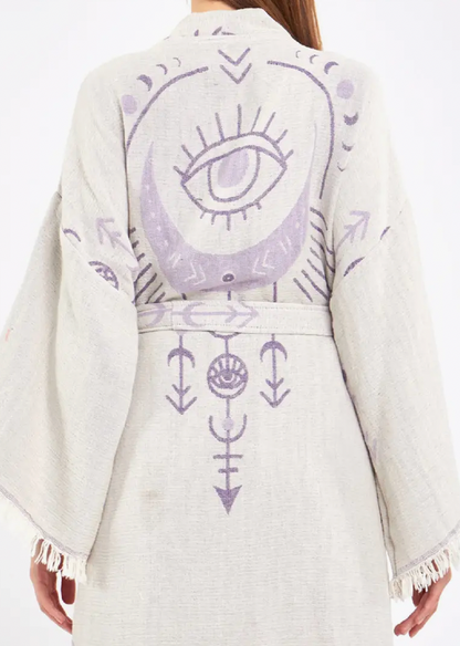 Evil Eye Kimono %100 Cotton Boho Kaftan/Kimono/Bathrobe