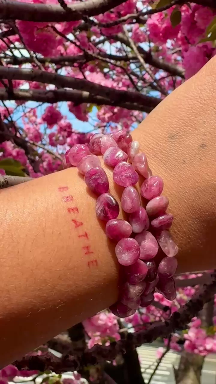 Pink Tourmaline Chip bracelet