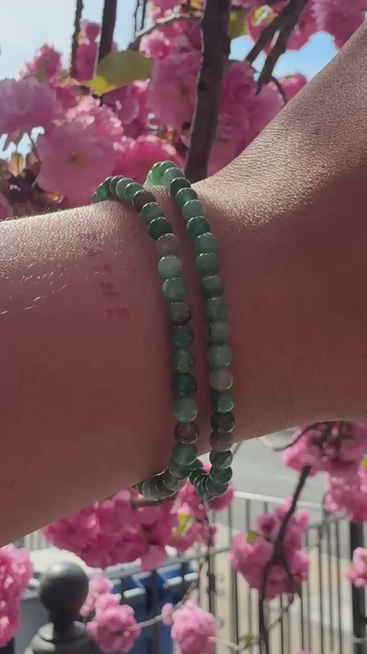 Moss Agate 4MM Bracelet